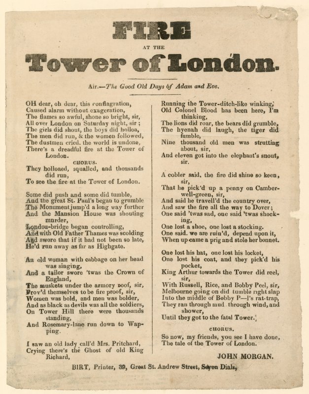 Tower of London Fire, 1841 alkotó: English School