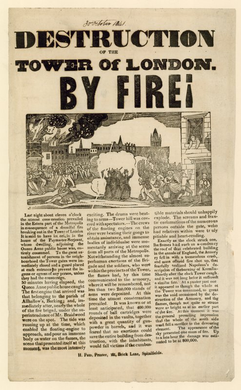 Tower of London Fire, 1841 alkotó: English School