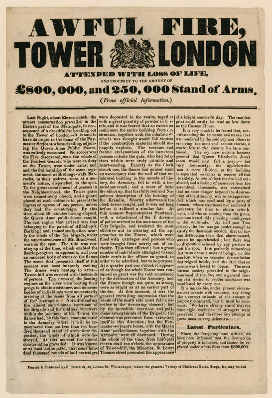 Tower of London Fire, 1841 alkotó: English School