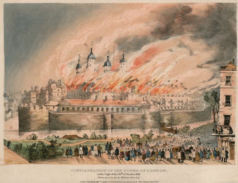 Tower of London Fire, 1841 alkotó: English School