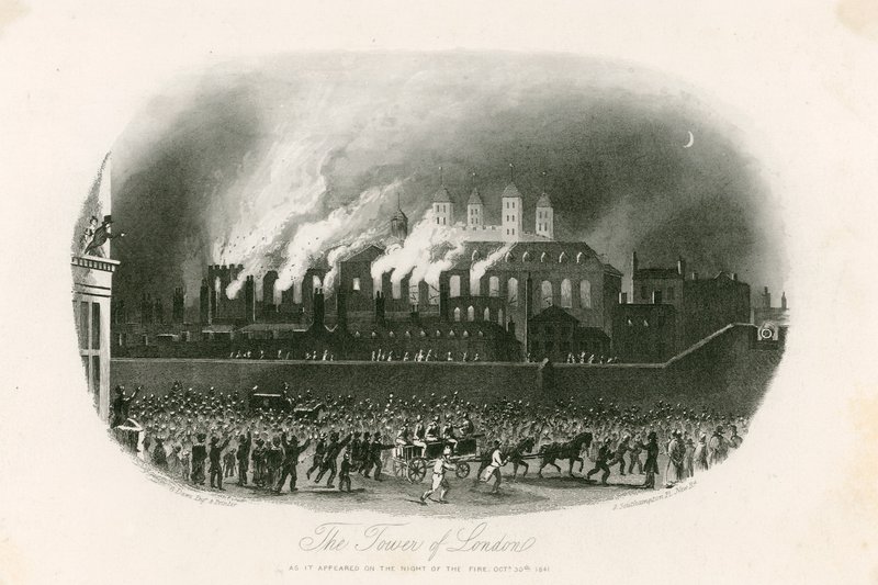 Tower of London Fire, 1841 alkotó: English School