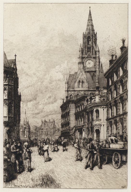 Városháza, Manchester (rézkarc) alkotó: English School