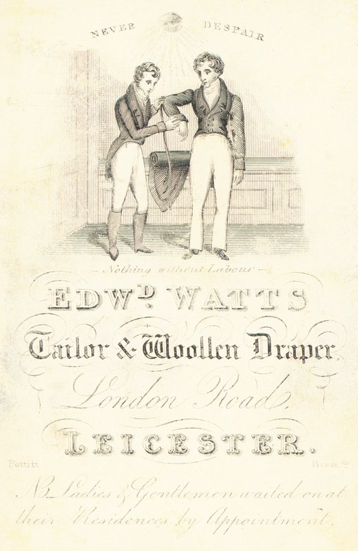 Kereskedelmi kártya, Edward Watts alkotó: English School