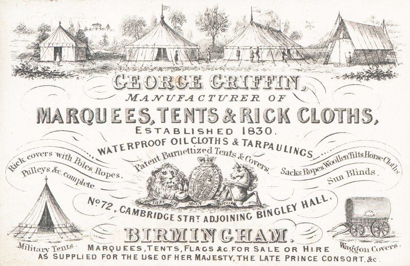 Kereskedelmi kártya, George Griffin alkotó: English School