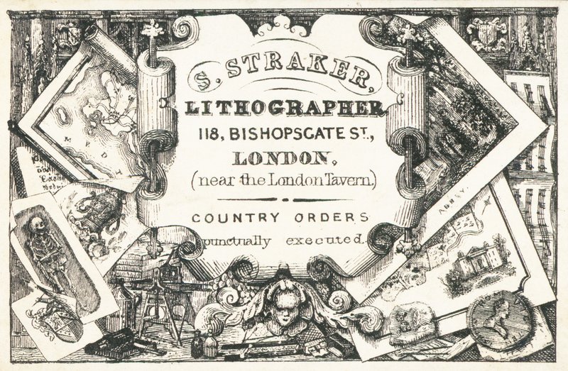 Kereskedelmi kártya, S Straker alkotó: English School