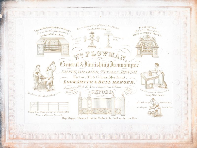 Kereskedelmi kártya, William Plowman alkotó: English School