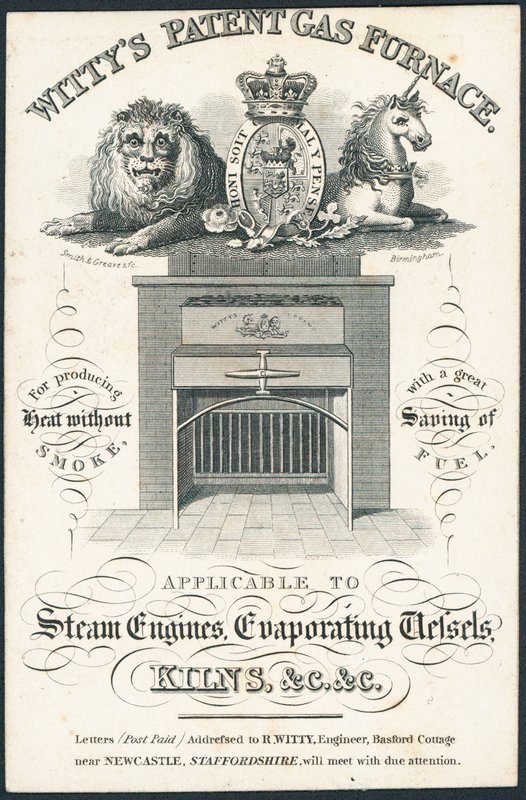 Kereskedelmi kártya, Wittys patent gáz bútor alkotó: English School