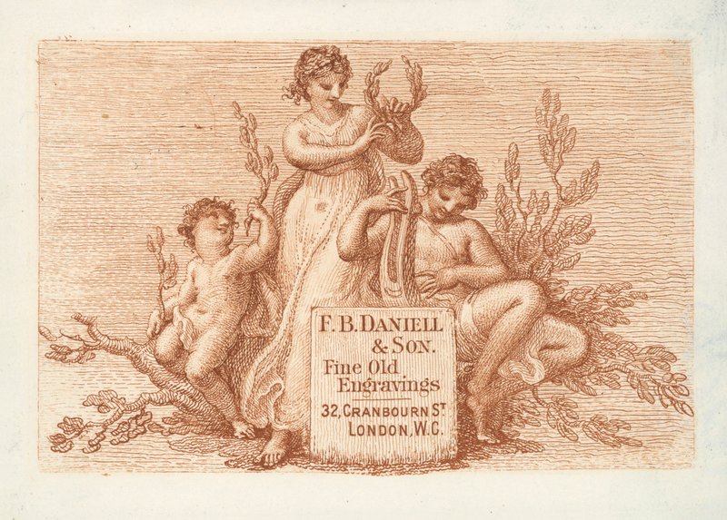 F B Daniell  Son, finom régi metszetek, London (metszet) kereskedelmi kártya. alkotó: English School