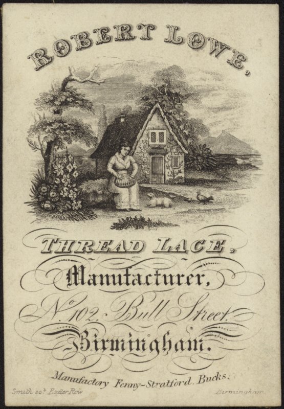 Kereskedelmi kártya Robert Lowe számára alkotó: English School