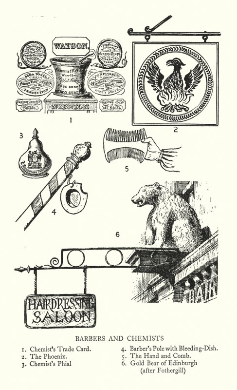 Kereskedelmi jelek: Borbélyok és Vegyészek (litho) alkotó: English School