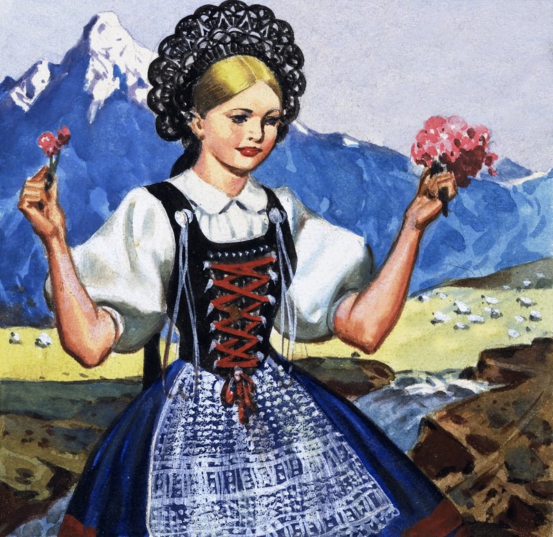 Svájc népviselete alkotó: English School
