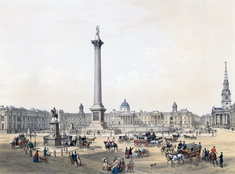 A Trafalgar tér a Nemzeti Galériával és a Szent Márton-templommal alkotó: English School