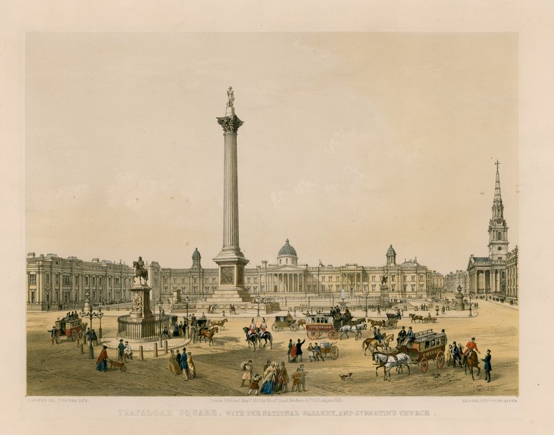 A Trafalgar tér a Nemzeti Galériával és a Szent Márton-templommal alkotó: English School