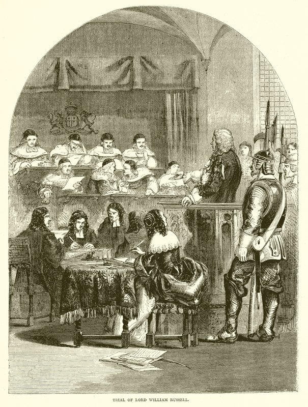 Lord William Russell tárgyalása alkotó: English School