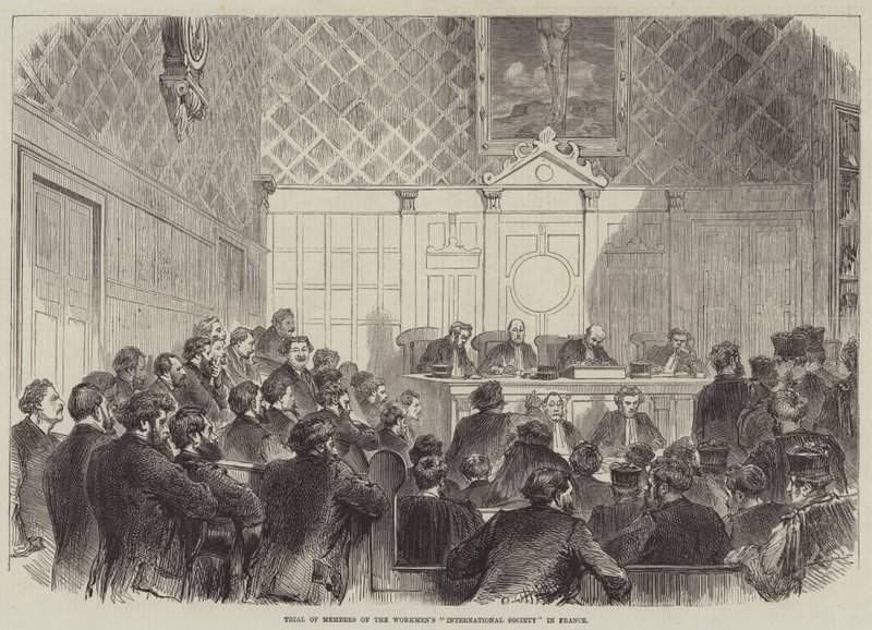 A munkások "Nemzetközi Társasága" tagjainak pere Franciaországban (metszet) alkotó: English School