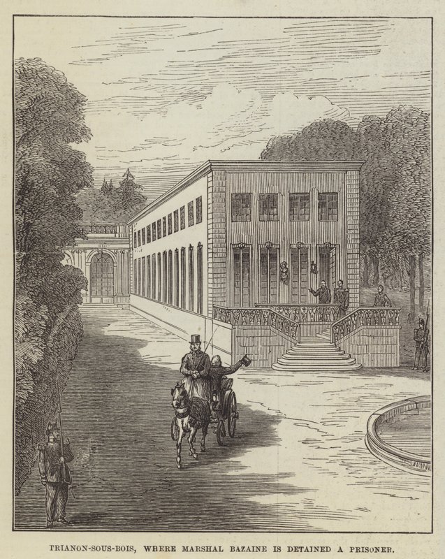 Trianon-sous-Bois, ahol Bazaine marsalt fogolyként tartják fogva (metszet) alkotó: English School
