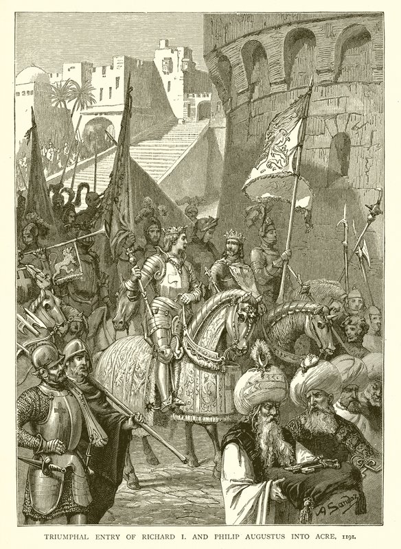 I. Richárd és Philip Augustus diadalmas belépése Acre-be, 1191 alkotó: English School