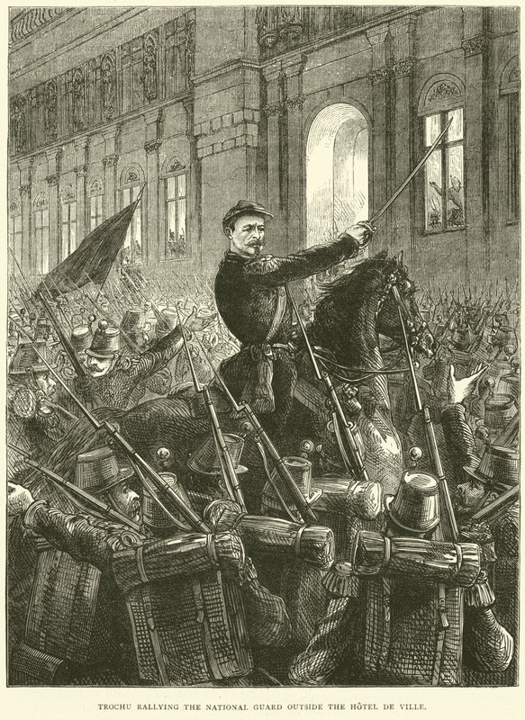 Trochu a Nemzeti Gárdát összegyűjti a Hotel de Ville előtt, 1870. október alkotó: English School