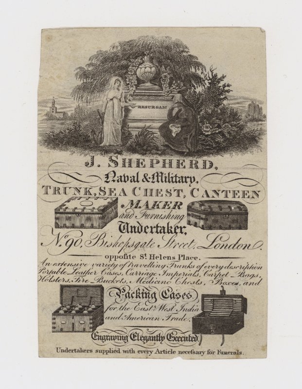 Trunk Maker, J Shepherd, kereskedelmi kártya alkotó: English School