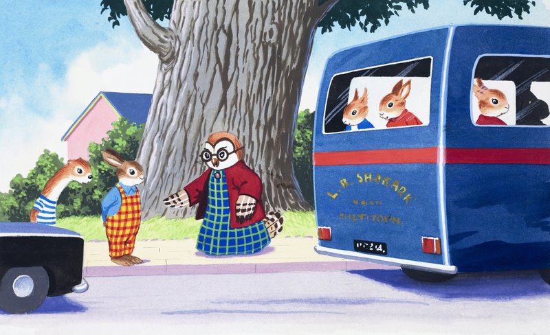 Tufty arra gondol, hogy átkeljen az úton alkotó: English School
