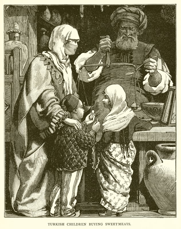 Török gyerekek édességet vásárolnak alkotó: English School