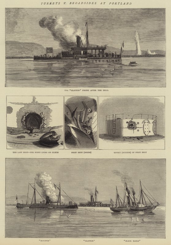 Turrets v Broadsides Portlandben (metszet) alkotó: English School