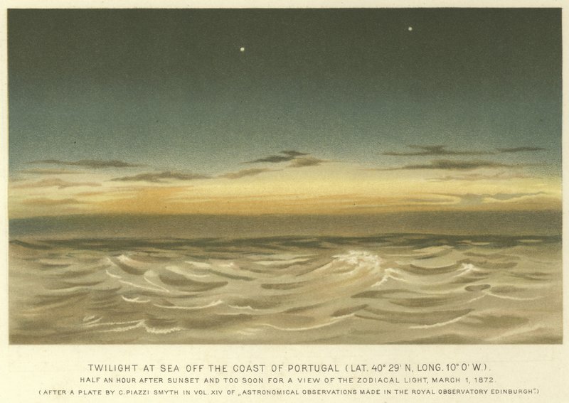 Alkonyat a tengeren Portugália partjainál, é. sz. 40° 29, ny. hosszúság 10° 0 alkotó: English School