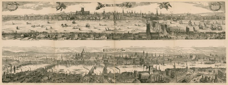 London két képe: 1616 és 1890 alkotó: English School