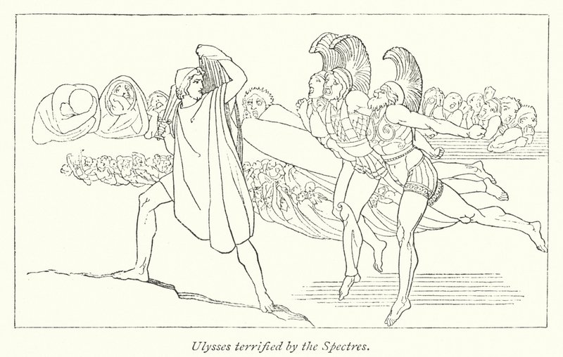 Ulysses megrémül a kísértetektől (litho) alkotó: English School