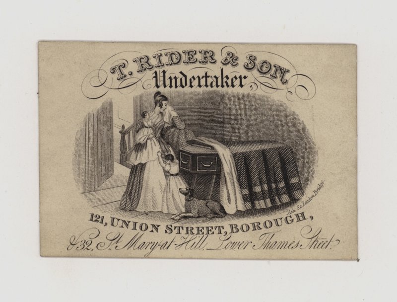 Undertakers, T Rider and Son, kereskedelmi kártya alkotó: English School