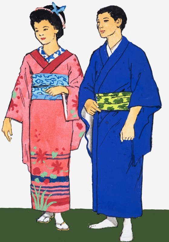 Japán férfi és nő azonosítatlan képe alkotó: English School