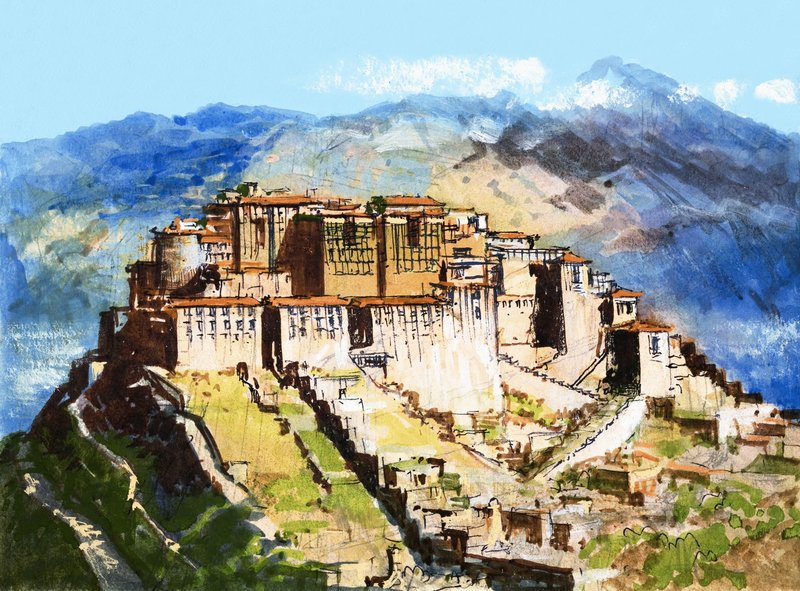 Azonosítatlan helyszín, valószínűleg Tibet alkotó: English School
