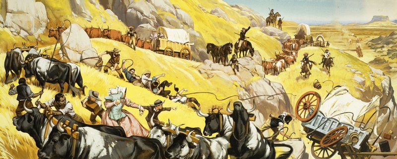 Azonosítatlan vadnyugati jelenet. Oklahoma nyomvonal alkotó: English School