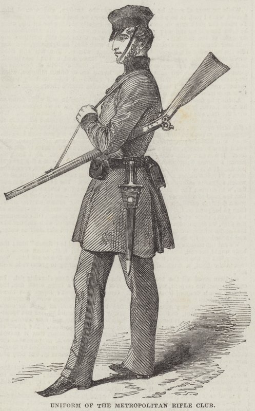 A Metropolitan Rifle Club egyenruha (metszet) alkotó: English School
