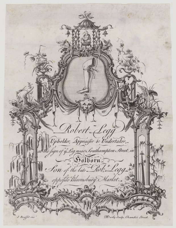 Kárpitos, Robert Legg, kereskedelmi kártya alkotó: English School