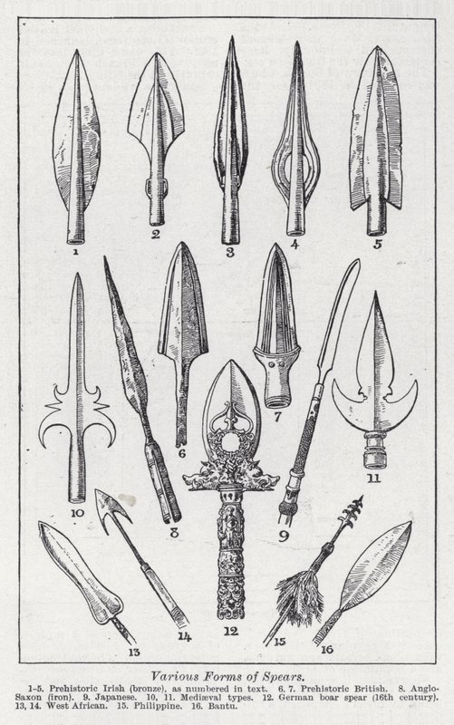 A lándzsák különféle formái (litho) alkotó: English School