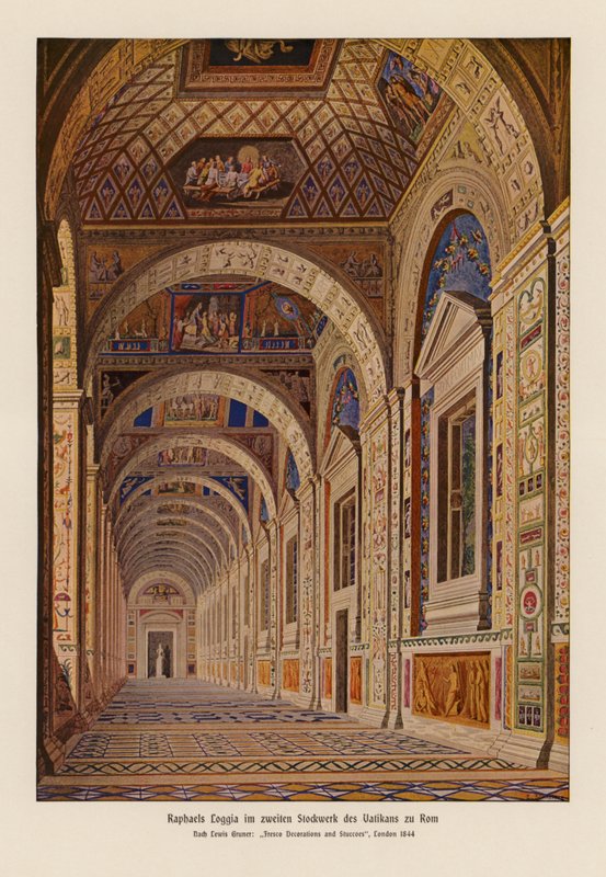 Vatikáni loggiák, Raffaello, Róma (színes litográfia) alkotó: English School