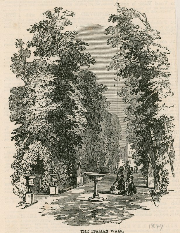 Vauxhall Gardens, London: Az olasz séta alkotó: English School