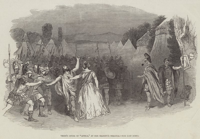 Verdi „Attila” operája a Őfelsége Színházban, az utolsó jelenet (metszet) alkotó: English School