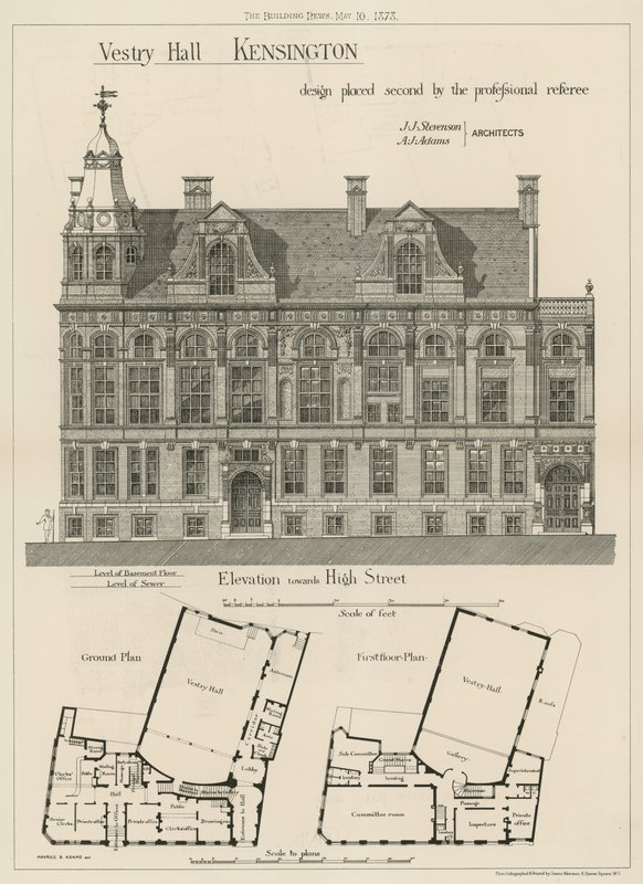 Vestry Hall, Kensington, a design második helyezett a szakmai játékvezető által alkotó: English School