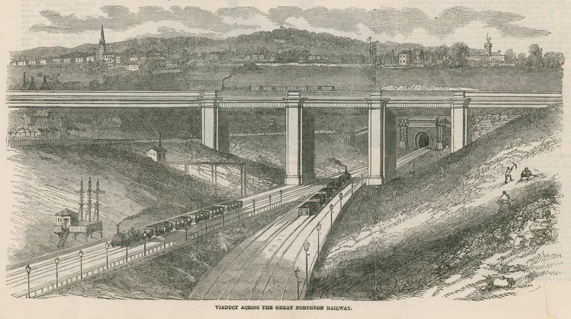 Viadukt a Great Northern Railway túloldalán, London alkotó: English School