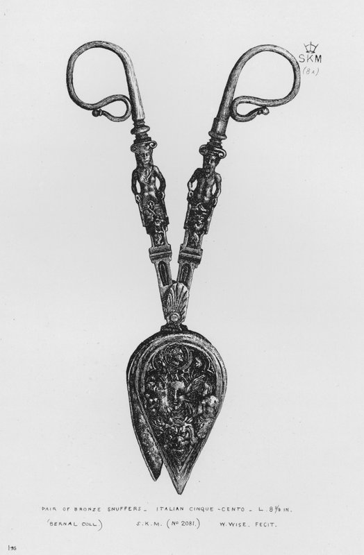 Victoria and Albert Museum: Bronze snuffers, olasz, Cinque-cento (metszet) alkotó: English School