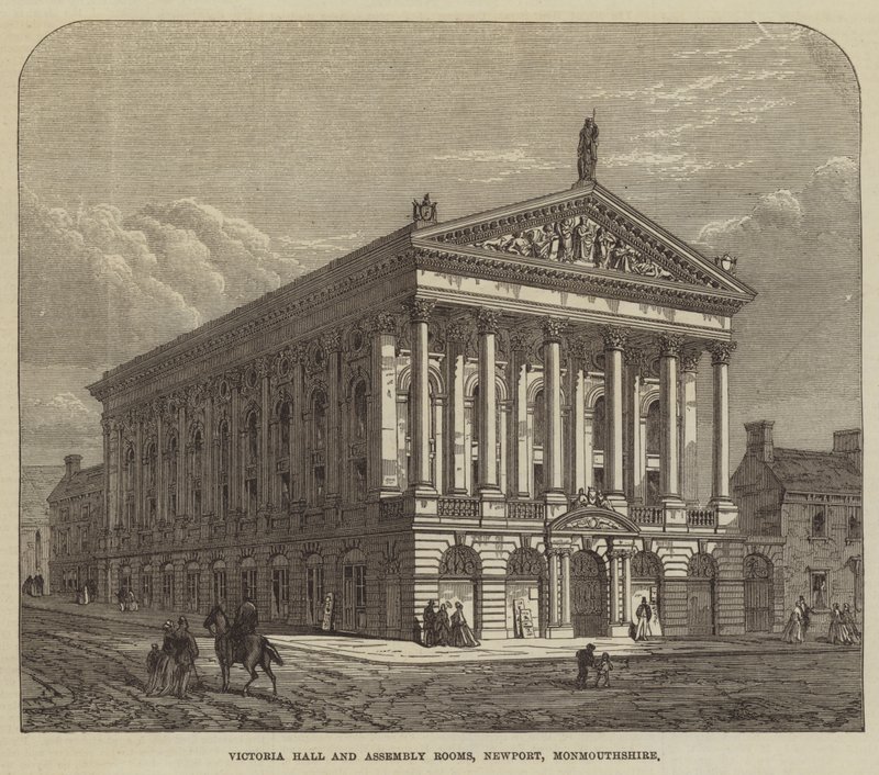 Victoria Hall és Assembly Rooms, Newport, Monmouthshire (metszet) alkotó: English School
