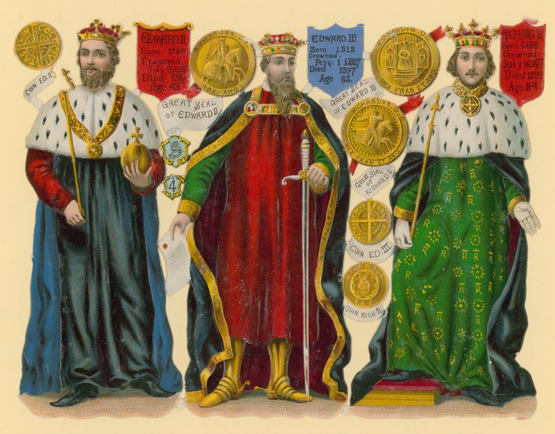 Viktoriánus törmelék: II. Edward király, III. Edward király, II. Richárd király alkotó: English School