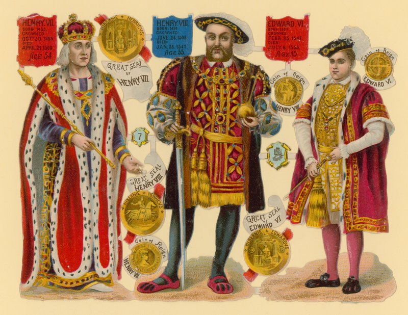 Viktoriánus törmelék: VII. Henrik király, VIII. Henrik király, VI. Edward király alkotó: English School