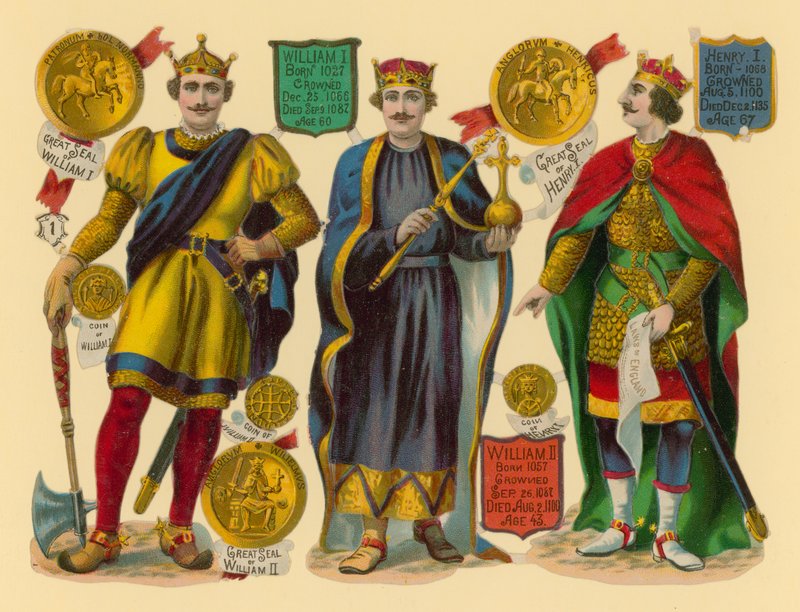 Viktoriánus törmelék: I. Vilmos király, II. Vilmos király, I. Henrik király alkotó: English School