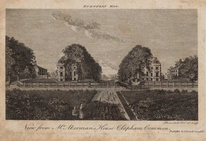 Kilátás Mr Ackermans házából, Clapham Common, Surrey alkotó: English School