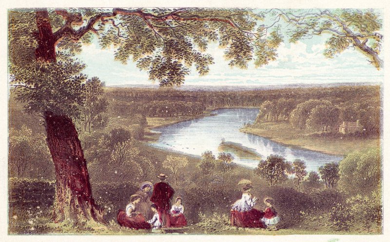 Kilátás a teraszról, Richmond Hill (színes litho) alkotó: English School