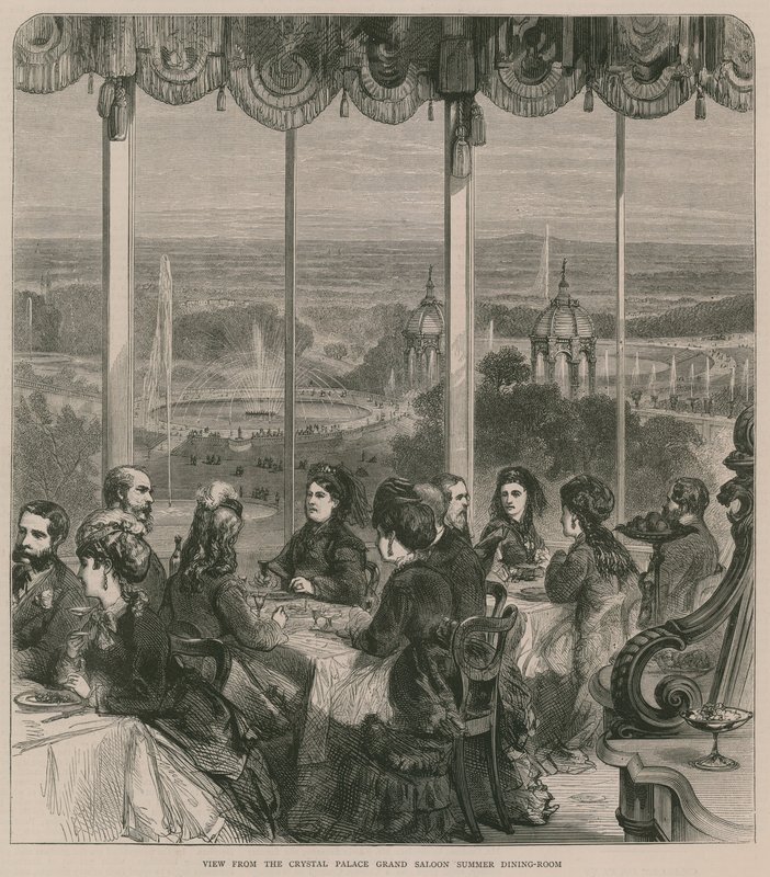 Kilátás a Crystal Palace Grand Saloon nyári ebédlőjéből alkotó: English School