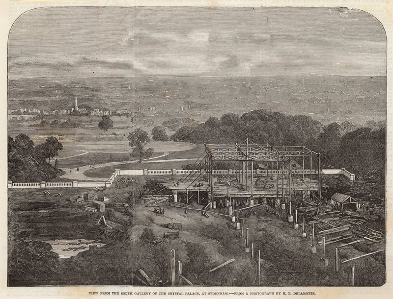 Kilátás a sydenhami Crystal Palace déli galériájából alkotó: English School
